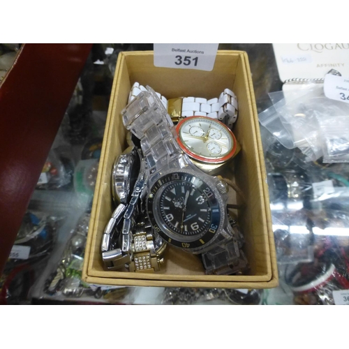 351 - BOX OF WATCHES