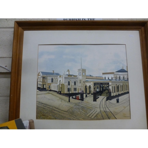 101 - EUGENE MCGUILE 'YORK STREET TRAIN STATION' WATERCOLOUR