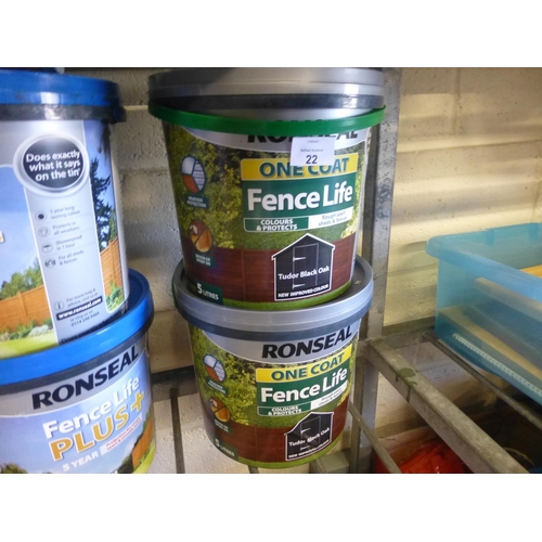 22 - 2 TUBS OF FENCE LIFE