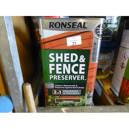 23 - TIN OF SHED AND FENCE PRESERVATIVE
