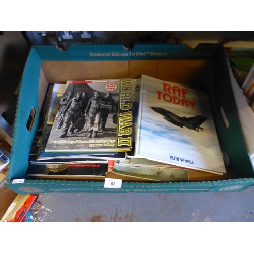 53 - BOX OF MILITARY BOOKS AND MAGAZINES