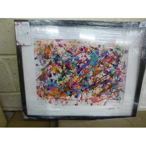 96 - BLACK FRAME ABSTRACT OIL
