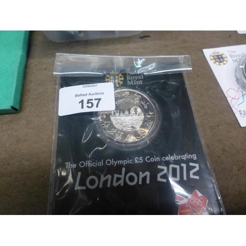 157 - LONDON 2012 OLYMPIC £5 COIN WITH COA