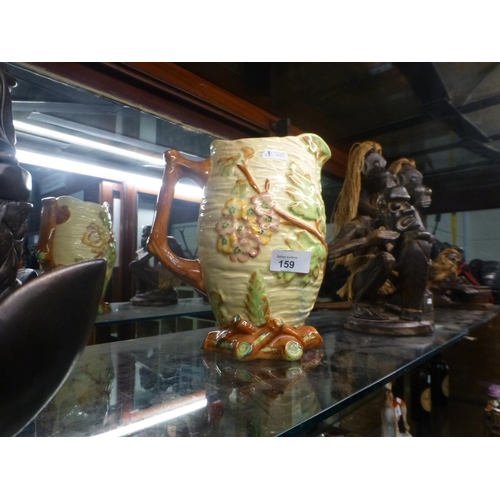 159 - STAFFORDSHIRE PAINTED MILK JUG