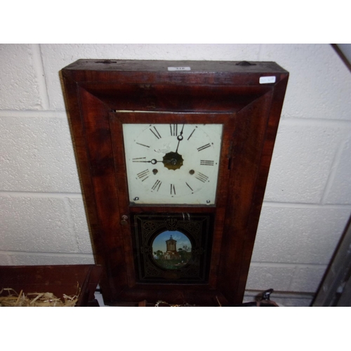 316 - VICTORIAN FISHBOX CLOCK WEIGHTS AND PENDULUM