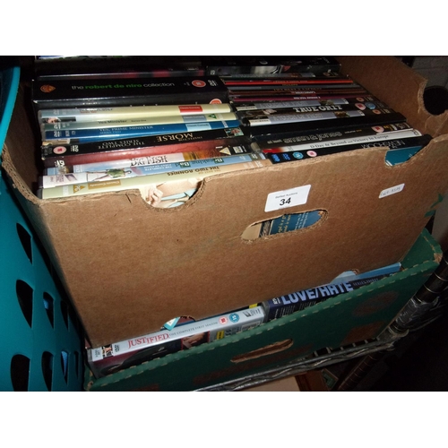34 - 2 BOXES OF DVDS