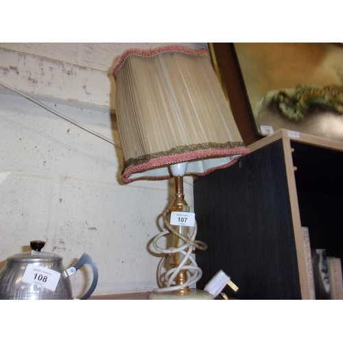 107 - MARBLE AND GLASS LAMP