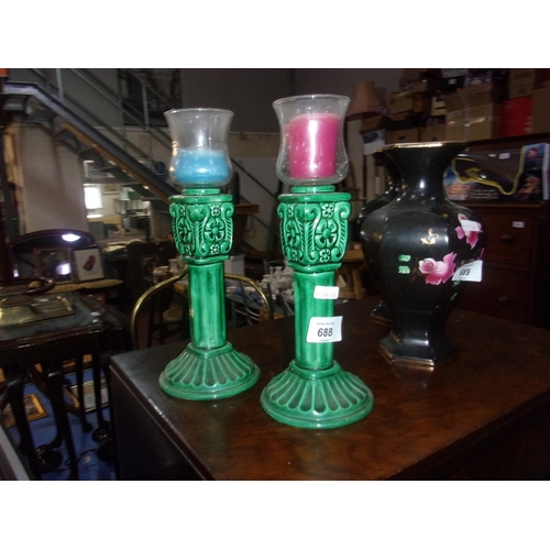 688 - PAIR OF ORNATE CANDLESTICKS