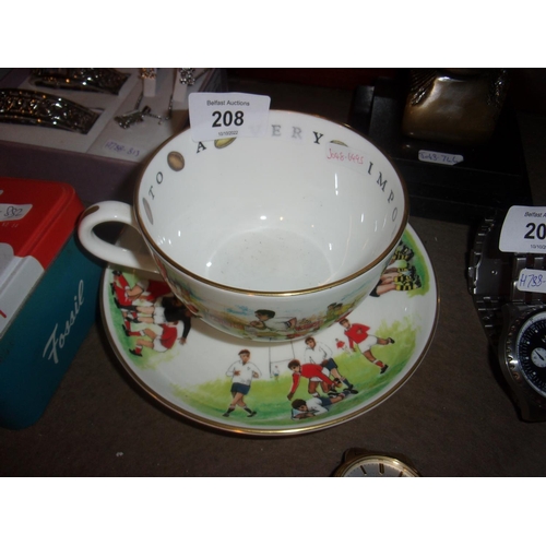 208 - ROYAL WORCESTER RUGBY CUP AND SAUCER