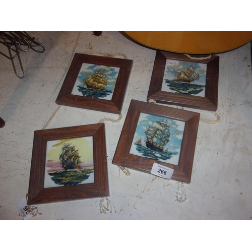 266 - 4 FRAMED NAUTICAL TILES