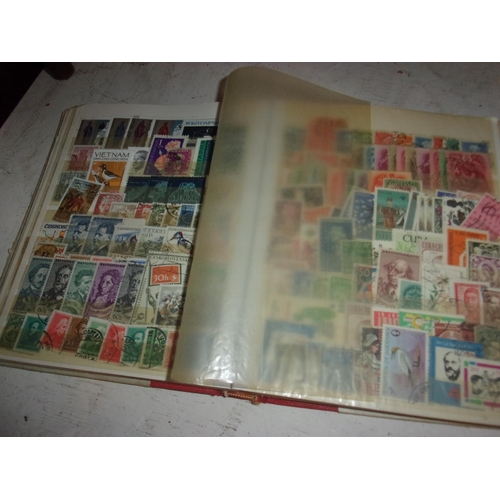 278 - OLD CREAM AND WHITE ALBUM OF WORLD STAMPS MAINLY OLDER