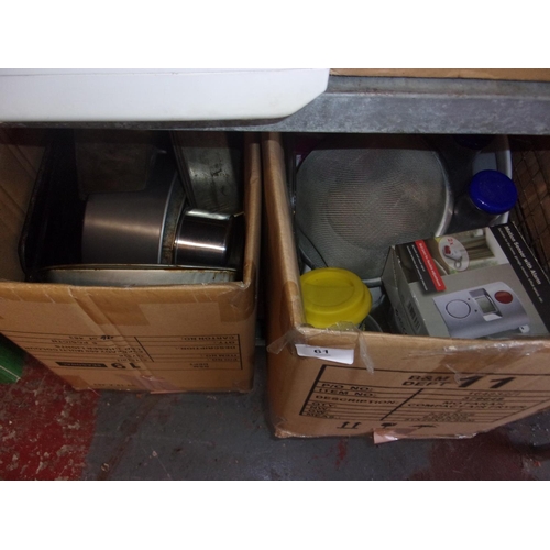 61 - BOX OF KITCHENWARE X2