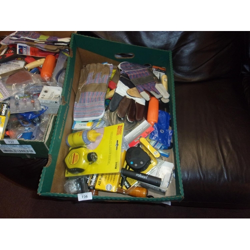 736 - BOX OF TOOLS