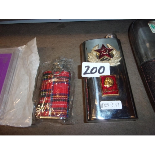 200 - RUSSIAN HIP FLASK AND 1 OTHER