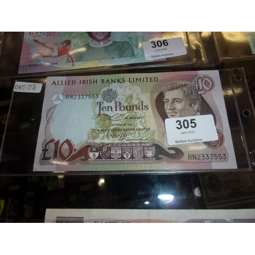 305 - AIB UNC £10 NOTE