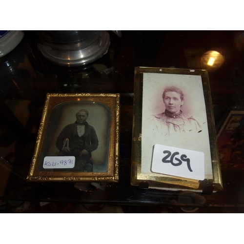 269 - 2 MINIATURE PORTRAITS