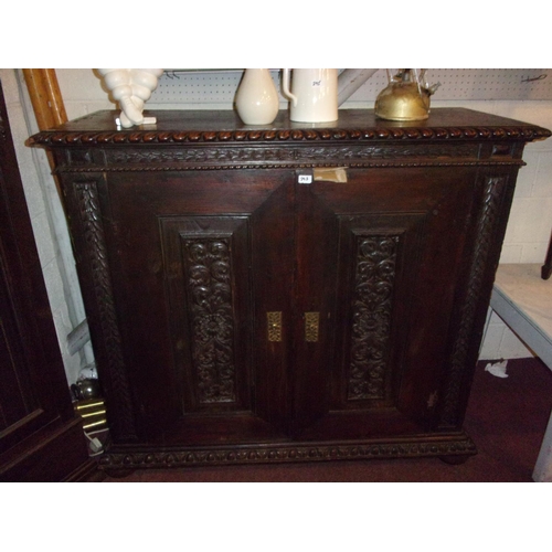 297 - LARGE OAK LINEN PRESS