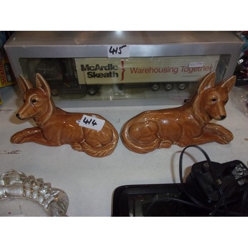 414 - 2 DOG ORNAMENTS