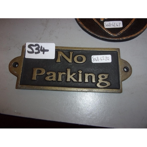 534 - NO PARKING SIGN