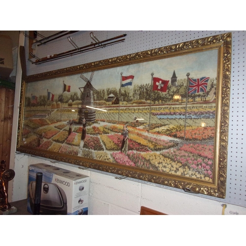 294 - LARGE WW2 FRAMED TAPESTRY