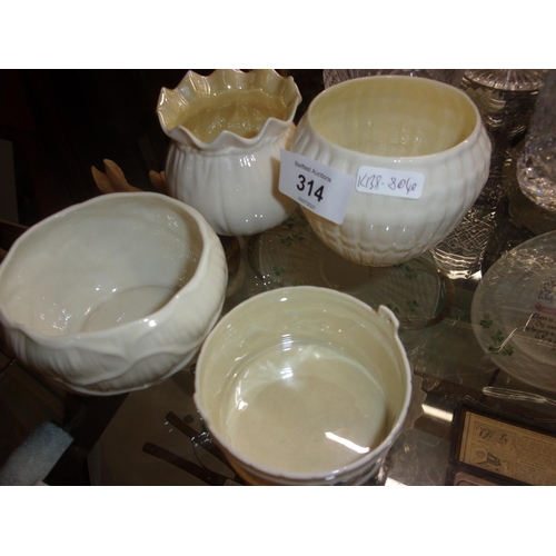 314 - 4 BELLEEK DISHES