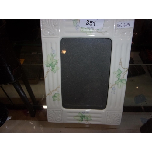 351 - BELLEEK PHOTO FRAME