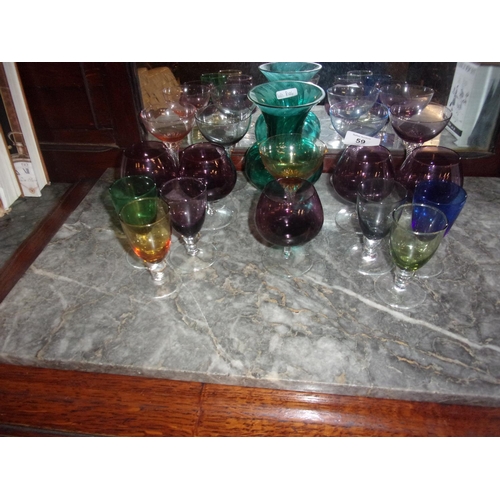 59 - COLLECTION OF COLOURED GLASS