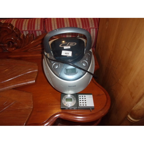 489 - CD PLAYER AND RADIO