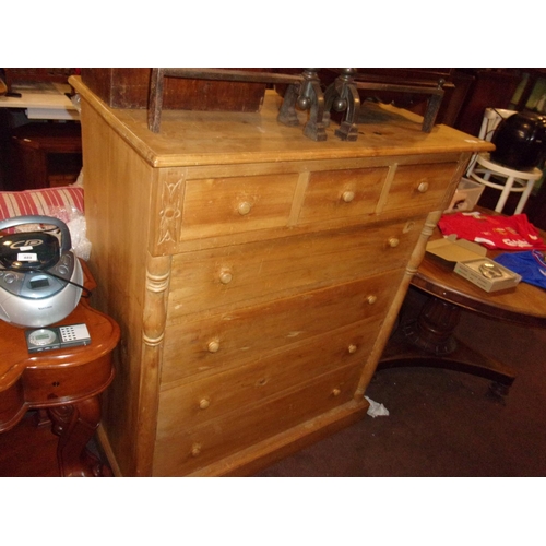 493 - LARGE PINE CHEST OF DRAWERS