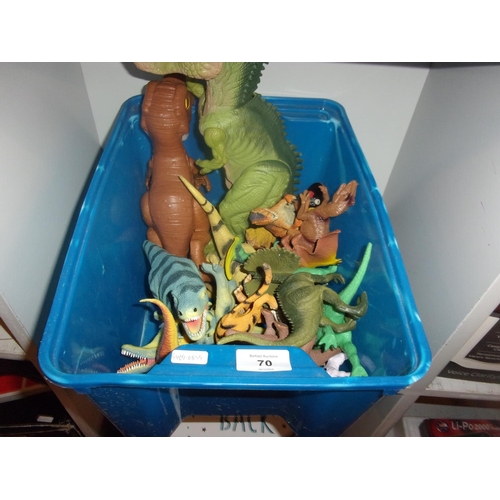 70 - BOX OF DINOSAUR TOYS