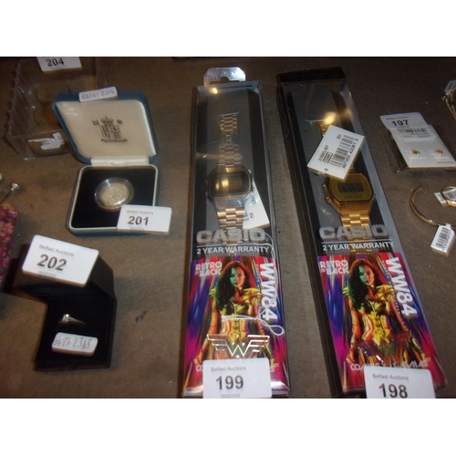 199 - CASIO WW84 WONDER WOMANS SOLD OUT WATCH NEW IN SILVER