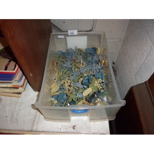 240 - BOX OF TOY SOLDIERS