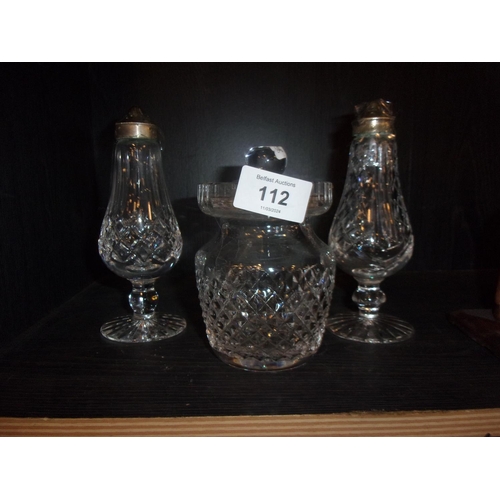 112 - 3 PIECES OF WATERFORD CRYSTAL