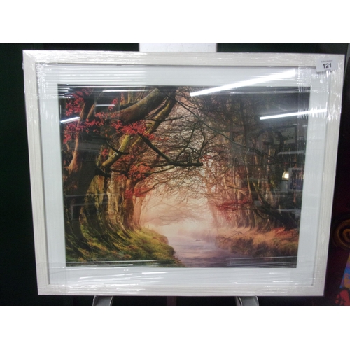 121 - IRISH PHOTOGRAPHY PRINT ON COTTON PAPER WITH A 20X16 GLASS FRAME MISTY RIVER