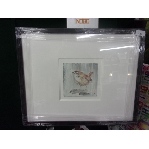 143 - CON CAMPBELL ORIGINAL OIL ON BOARD WITH A 20X16 GLASS FRAME SPARROW