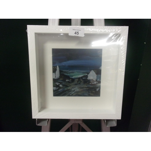 45 - PATRICK MURPHY PRINT WITH A WHITE BOX GLASS FRAME 25X25CM