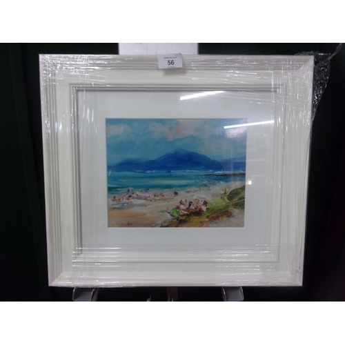 56 - CLAIRE EMIT MOURNE MOUTAINS PRINT WITH A WHITE GLASS FRAME 17.15 