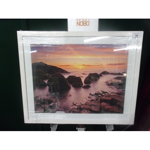 94 - IRISH PHOTOGRAPHY PRINTED ON COTTON PAPER WITH A 20X16 GLASS FRAME GIANTS CAUSEWAY