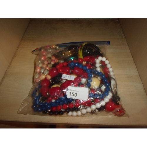 150 - BAG OF COSTUME JEWELLERY