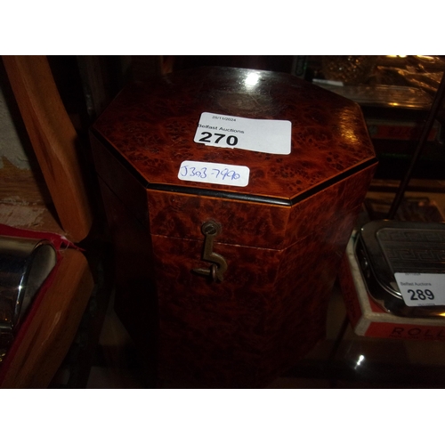 270 - REGENCY WALNUT TEA CADDY