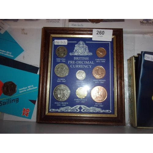 260 - FRAMED PRI DECIMAL COIN SET