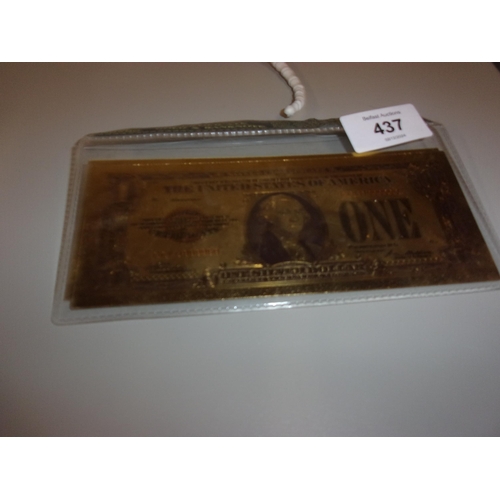 437 - REPLICA GOLD USA BANK NOTE