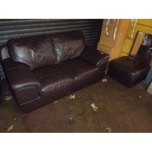 469 - 2 SEATER SOFA + POUFFEE