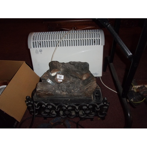 697 - ELECTRIC FIRE AND HEATER