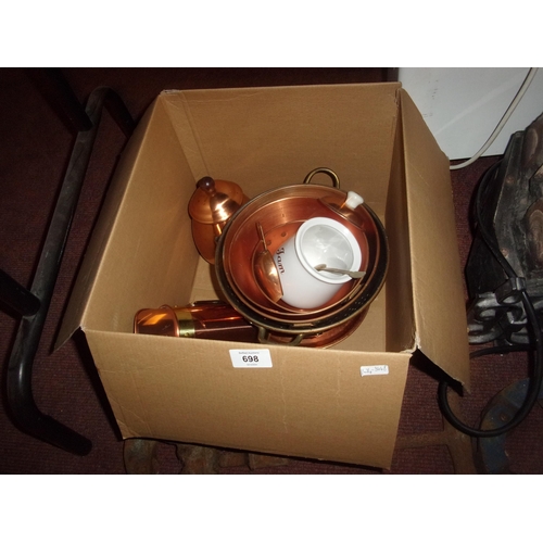 698 - COPPER POT ETC