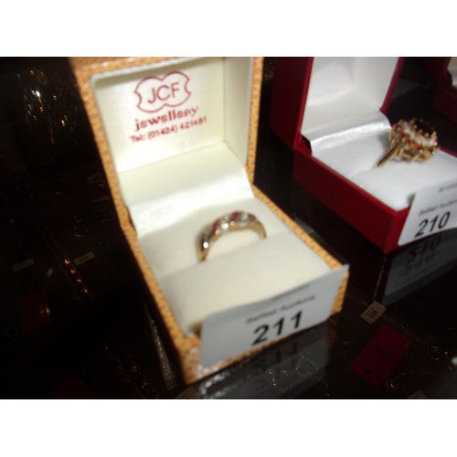 211 - 9CT RUBY AND DIAMOND RING (M)