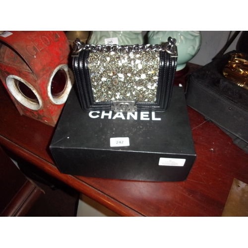 242 - CHANEL STYLE LADIES HANDBAG WITH BOX