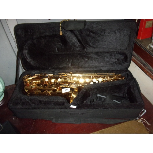 246 - CASED WINDSOR SAXOPHONE (EXTRA PIECES IN OFFICE)