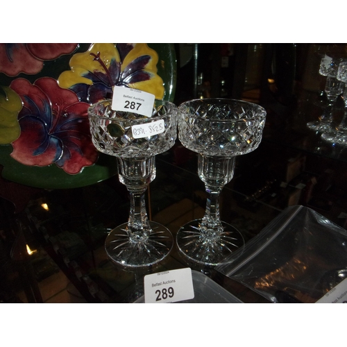 287 - TYRONE CRYSTAL CANDLESTICKS