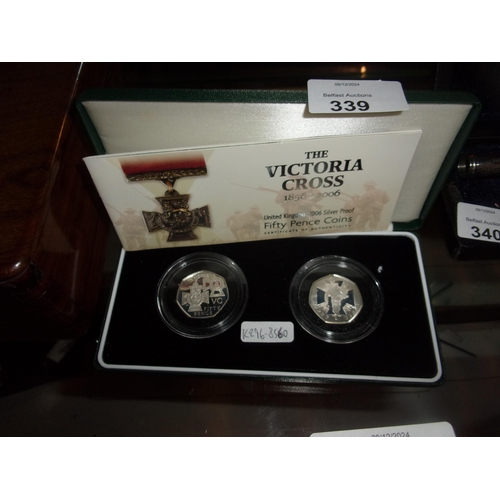 339 - SILVER PROOF £2 COIN SET VICTORIAN GLASS